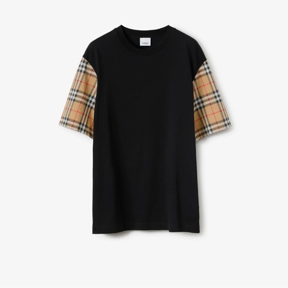Burberry Check Sleeve Cotton Shirt
